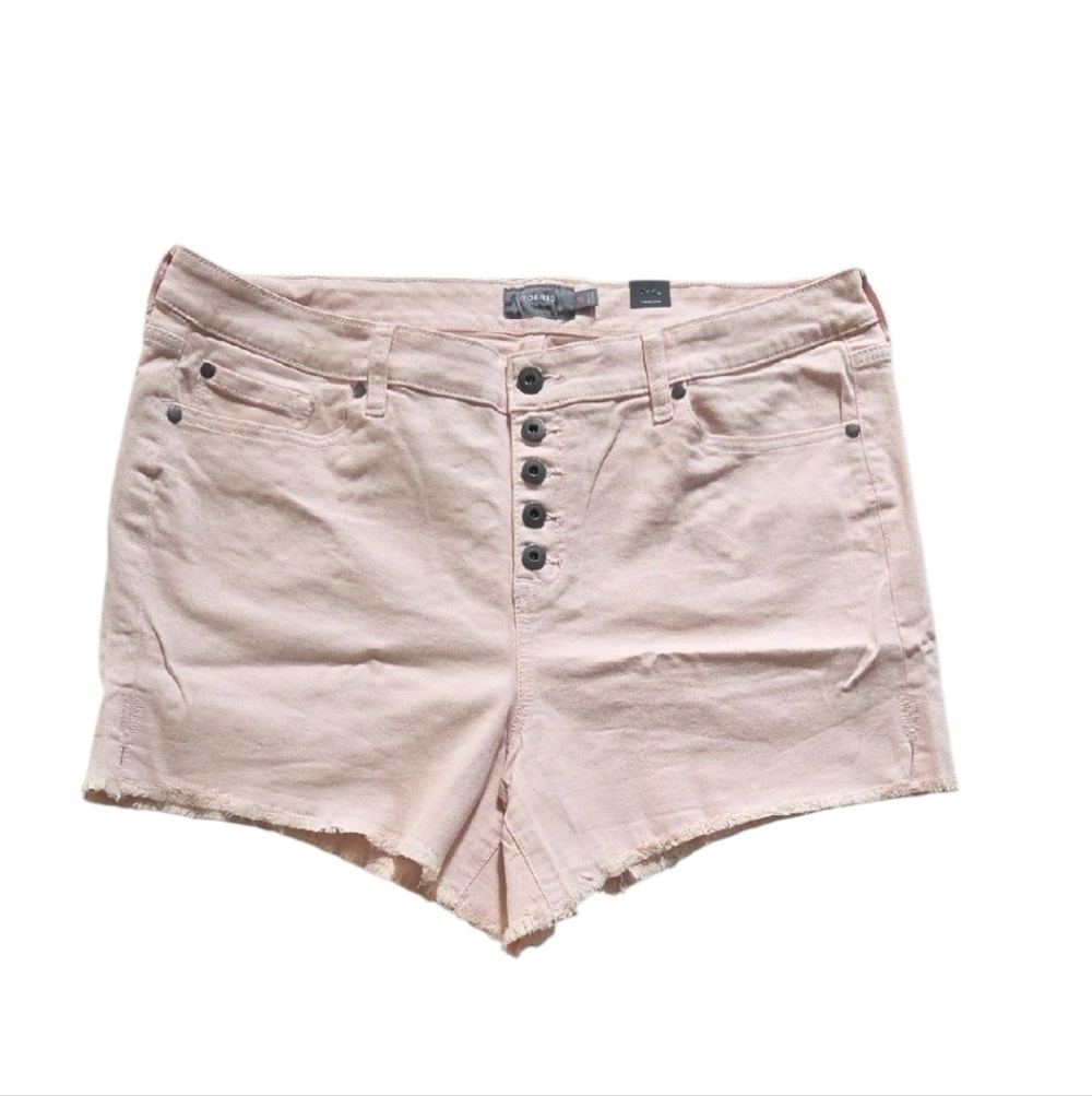 Torrid High-Rise Pink Denim Button-Front Women's Shorts